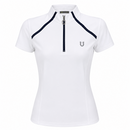 Blusa Prova Hipismo New Arch SS Infantil Branca e Marinho