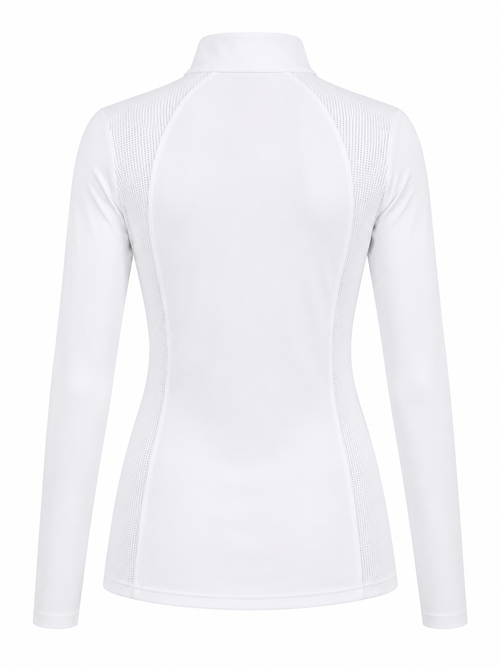 Blusa Prova Hipismo New Basic Jump LS Infantil Branca