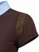 Blusa Prova Hipismo New Shoulder Sparkle Café