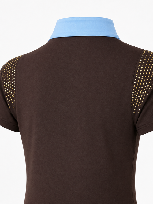 Blusa Prova Hipismo New Shoulder Sparkle Café