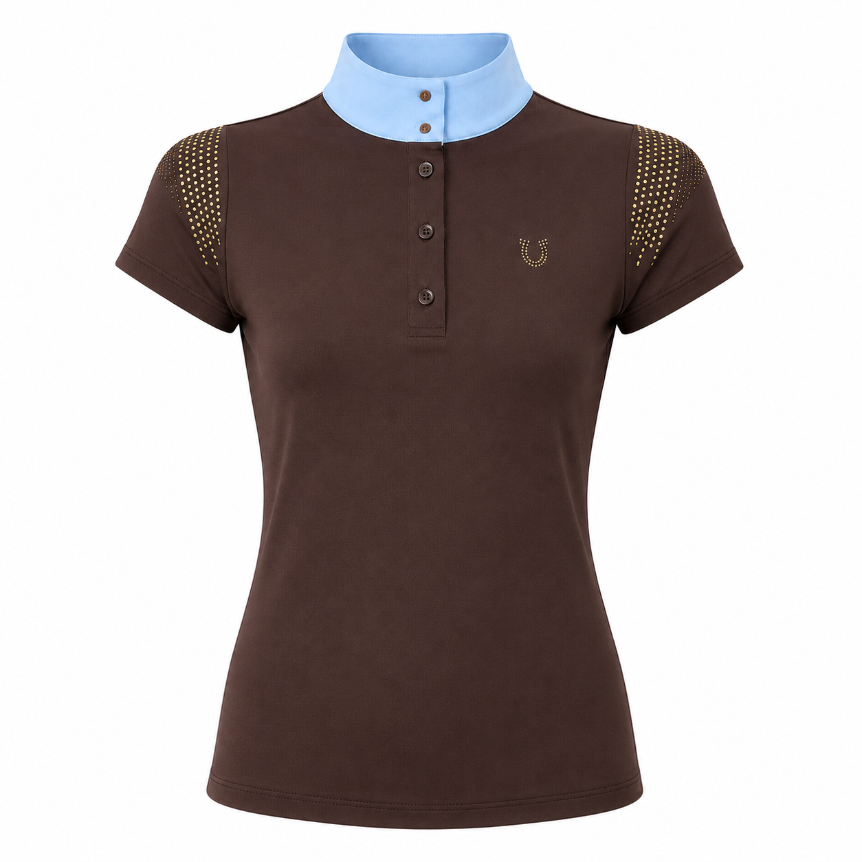 Blusa Prova Hipismo New Shoulder Sparkle Café