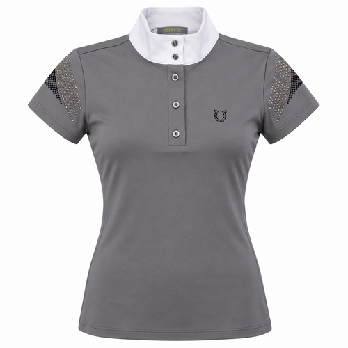 Blusa Prova Hipismo New Shoulder Sparkle Infantil Carvão