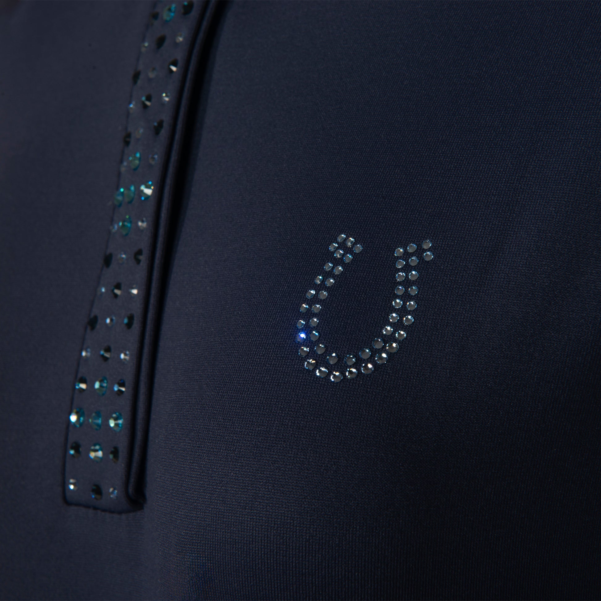 Blusa Prova Hipismo Rainbow Swarovski SS Marinho - Lucky_U Riders