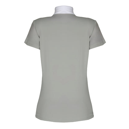 Blusa Prova Hipismo Sparkle Swarovski SS Platina - Lucky_U Riders