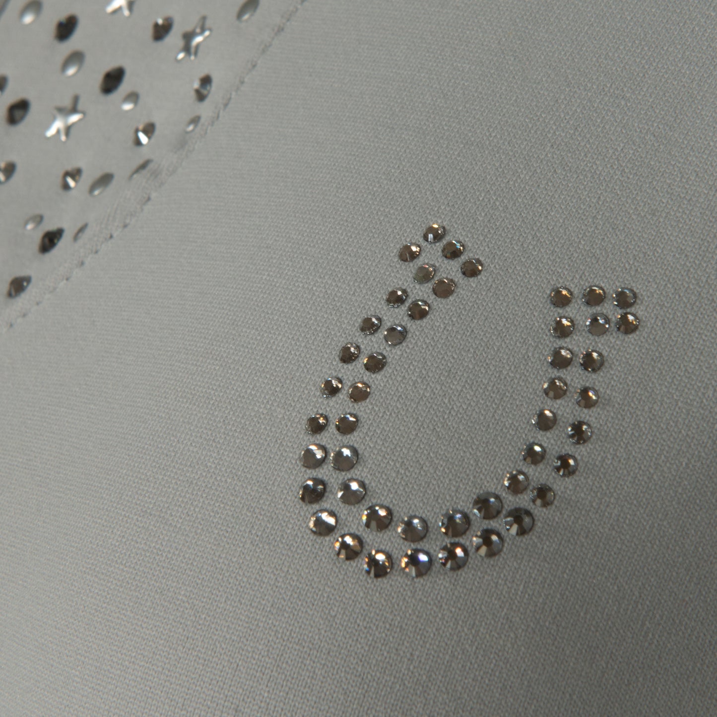 Blusa Prova Hipismo Sparkle Swarovski SS Platina - Lucky_U Riders