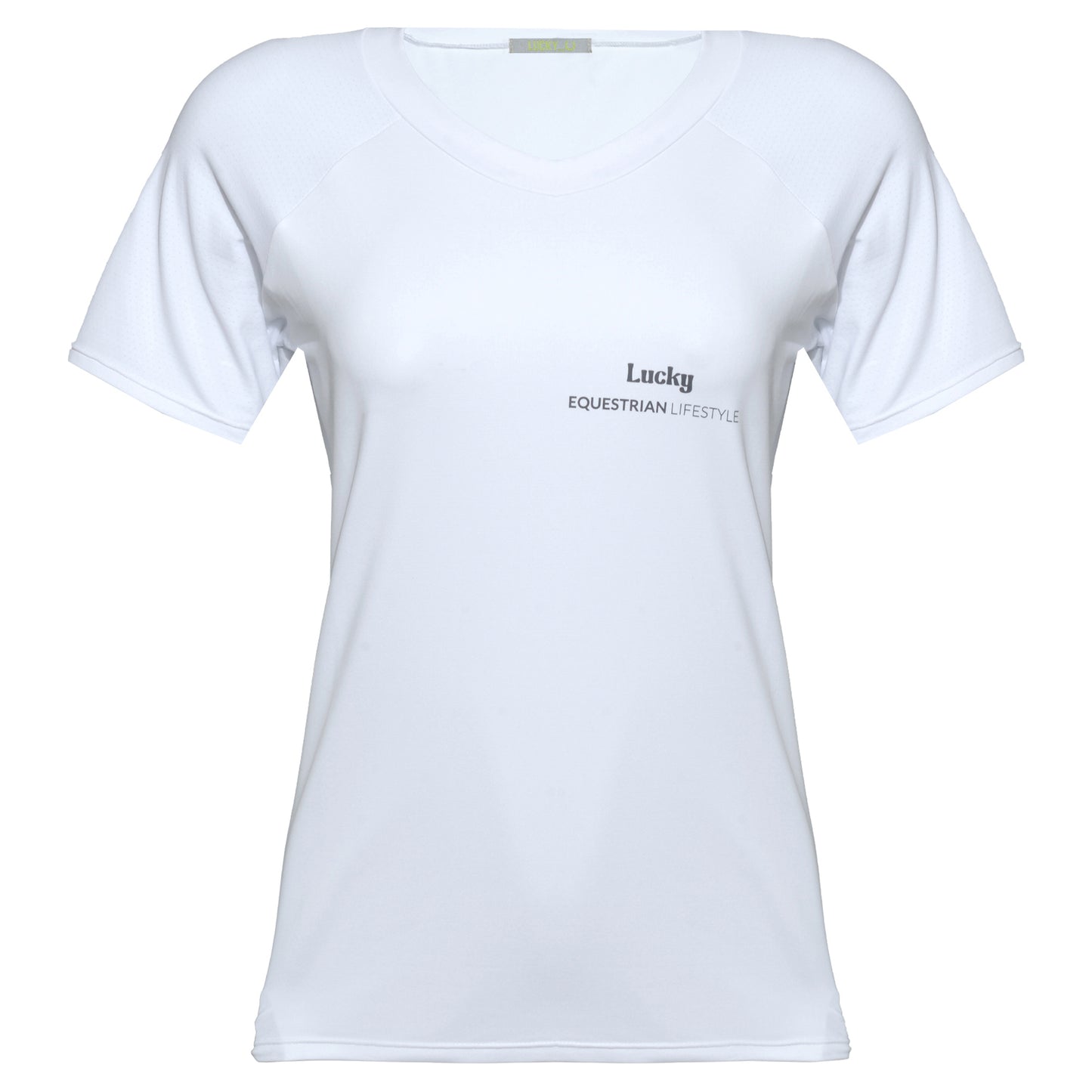 Blusa Treino Hipismo Training Tech Raglan SS Branca - Lucky_U Riders