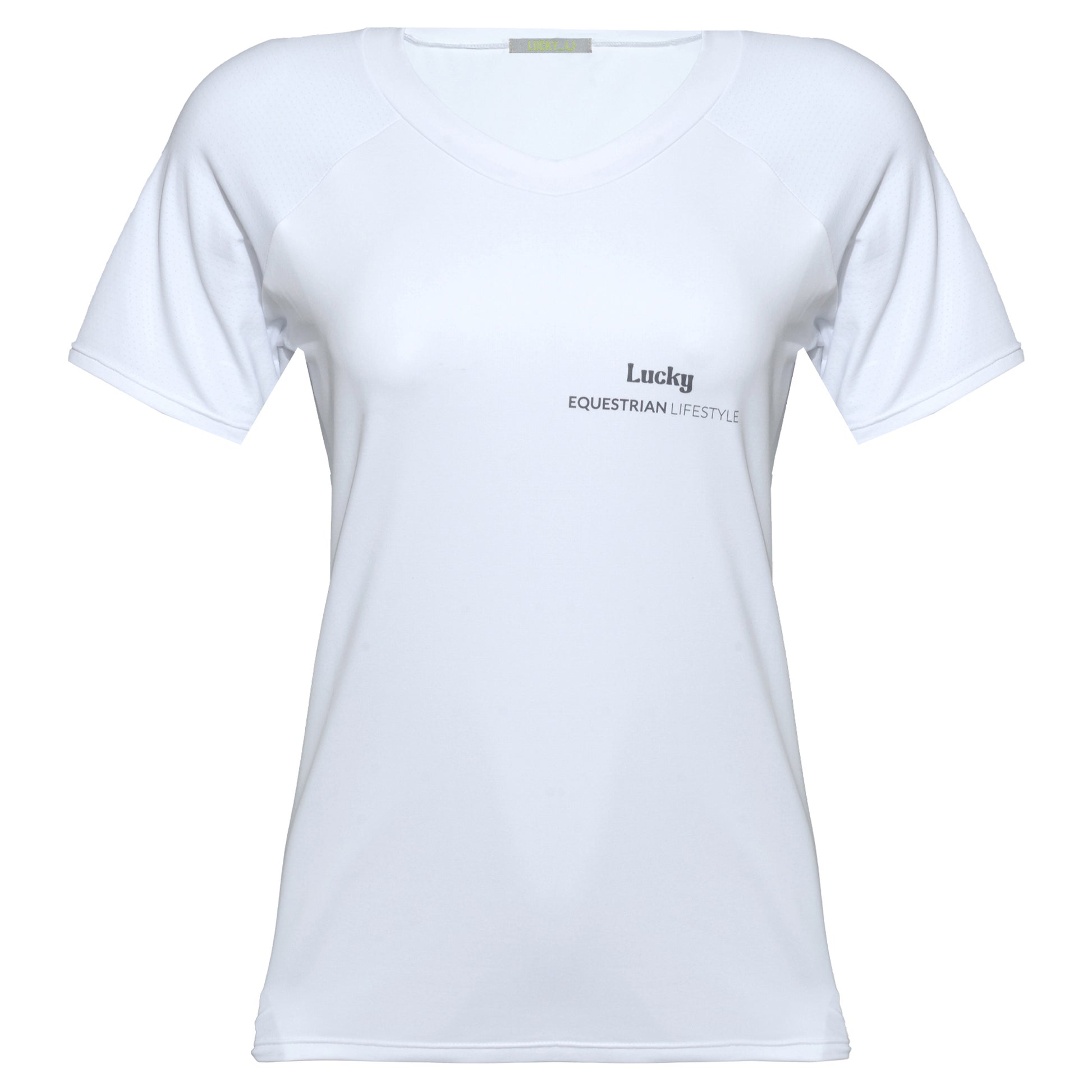 Blusa Treino Hipismo Training Tech Raglan SS Branca - Lucky_U Riders
