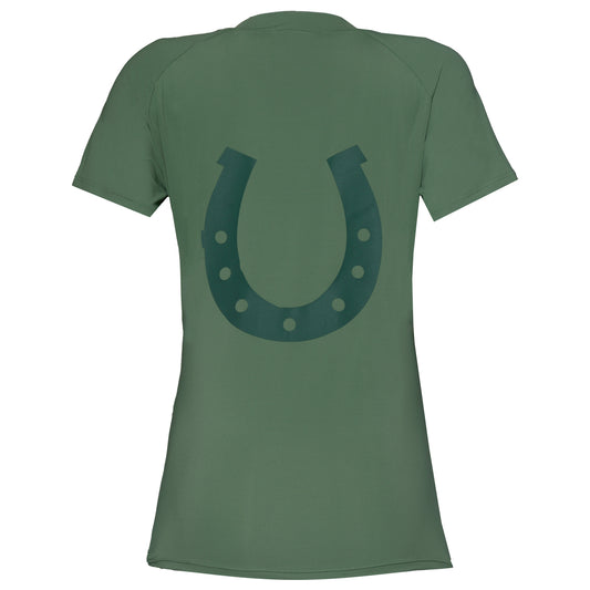 Blusa Treino Hipismo Training Tech Raglan SS Infantil Verde Alecrim - Lucky_U Riders