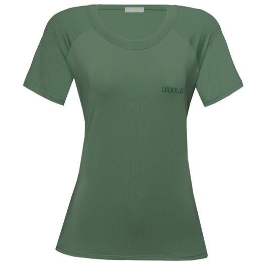 Blusa Treino Hipismo Training Tech Raglan SS Infantil Verde Alecrim - Lucky_U Riders