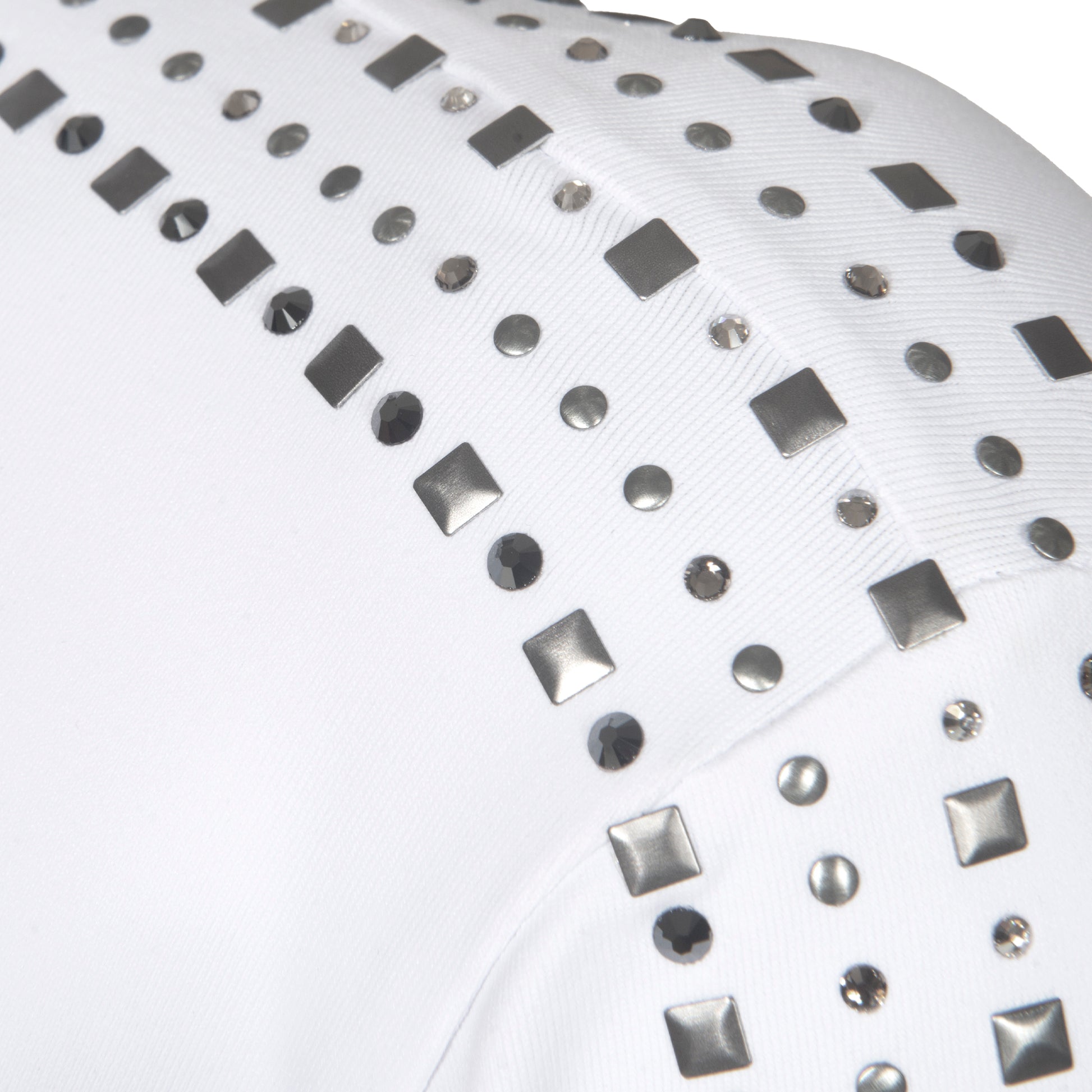 Blusa Prova Hipismo Waterfall Swarovski LS Branca - Lucky_U Riders