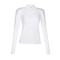 Blusa Prova Hipismo Waterfall Swarovski LS Branca