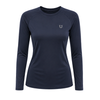 Blusa Treino Hipismo Training Tech Cavalo 3D LS Infantil Marinho