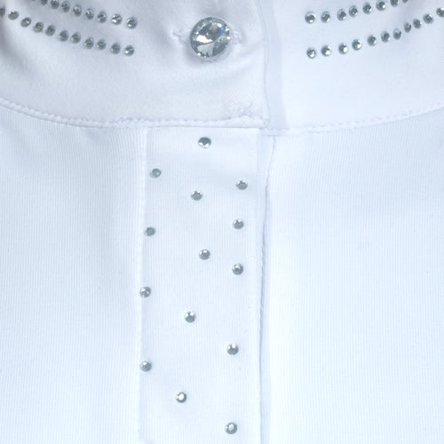 Blusa Prova Hipismo Choker SS Infantil Branca