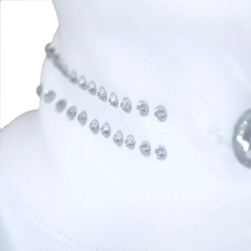 Blusa Prova Hipismo Choker SS Infantil Branca