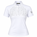 Blusa Prova Hipismo Fireworks SS Swarovski Branca