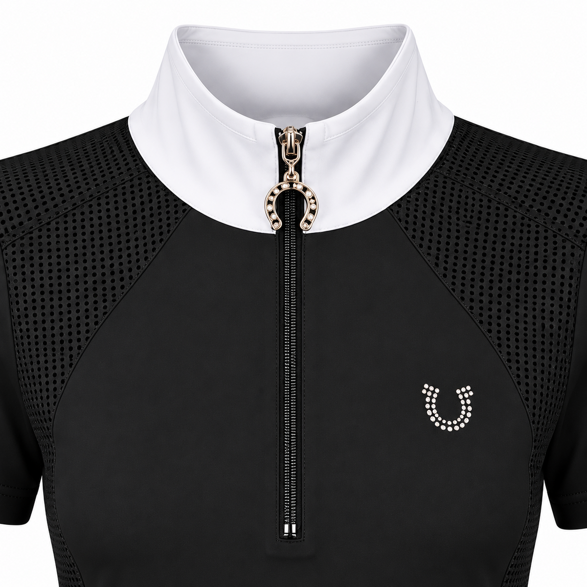 Blusa Prova Hipismo New Basic Jump SS Infantil Preta