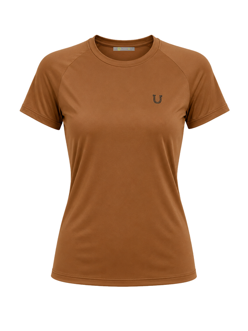 Blusa Treino Hipismo Training Tech Lucky Shoe SS Infantil Capuccino