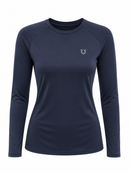 Blusa Treino Hipismo Training Tech Cavalo 3D LS Marinho