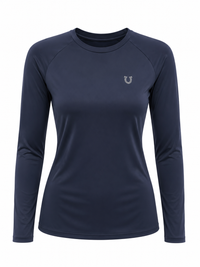 Blusa Treino Hipismo Training Tech Cavalo 3D LS Marinho
