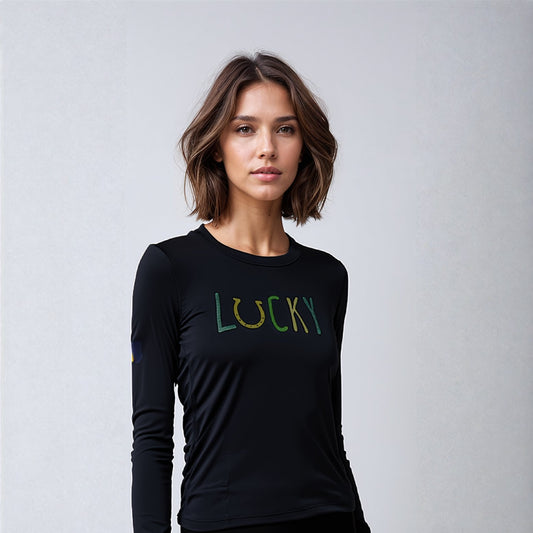 Blusa Treino Hipismo Training Tech LS Preta - Lucky_U Riders