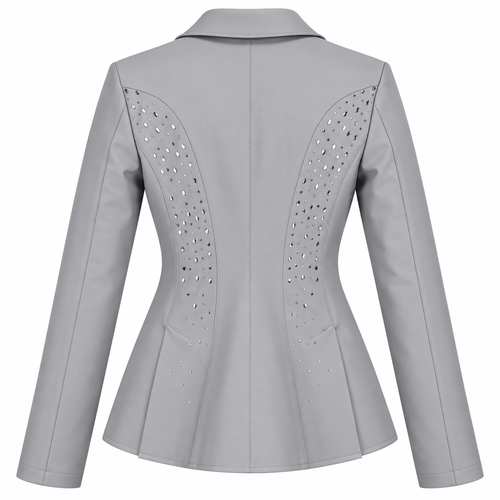 Casaca Classic Chic Competition Jacket Swarovski Infantil Cinza
