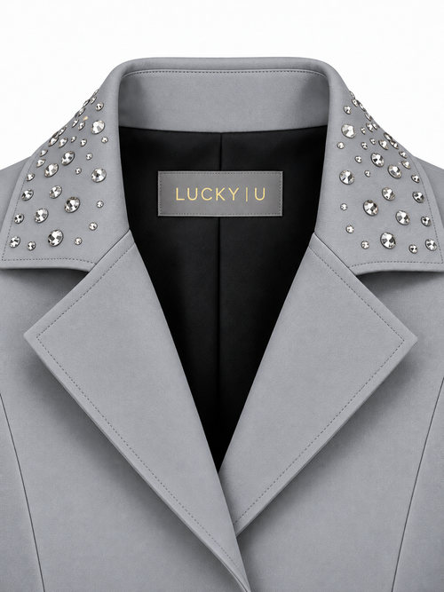 Casaca Classic Chic Competition Jacket Swarovski Cinza