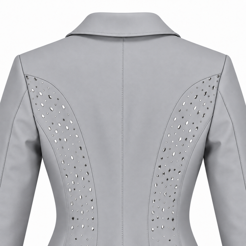 Casaca Classic Chic Competition Jacket Swarovski Infantil Cinza