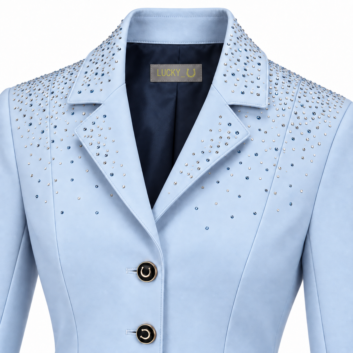 Casaca Classic Chic Competition Jacket Swarovski Infantil Azul Sereno