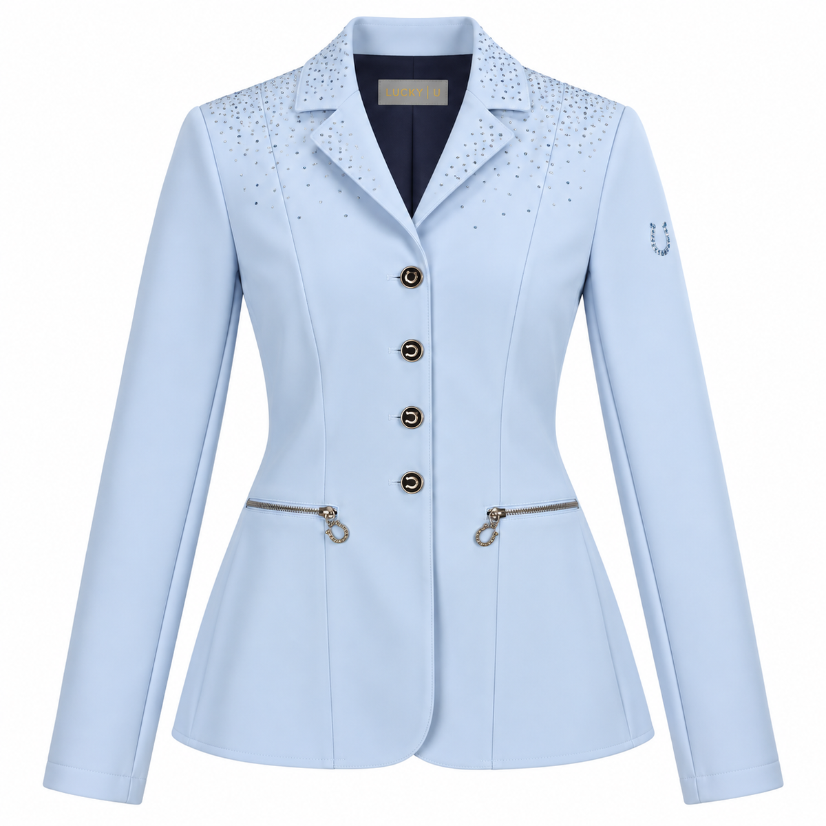 Casaca Classic Chic Competition Jacket Swarovski Infantil Azul Sereno