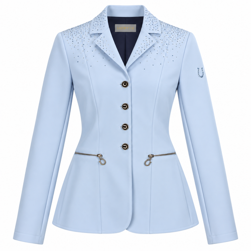 Casaca Classic Chic Competition Jacket Swarovski Infantil Azul Sereno