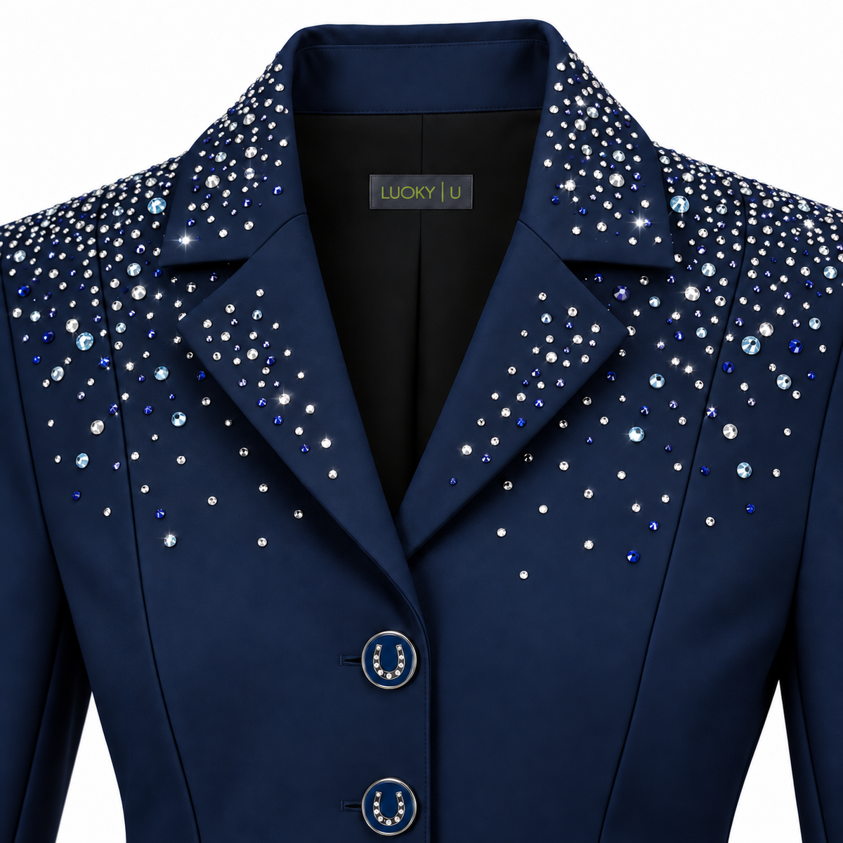 Casaca Classic Chic Competition Jacket Swarovski Infantil Marinho