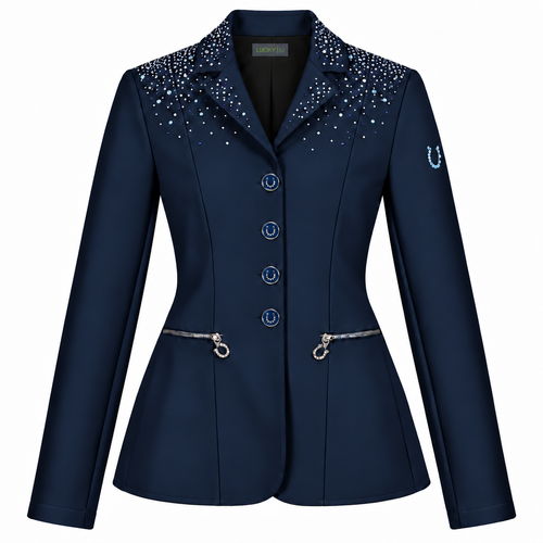 Casaca Classic Chic Competition Jacket Swarovski Infantil Marinho