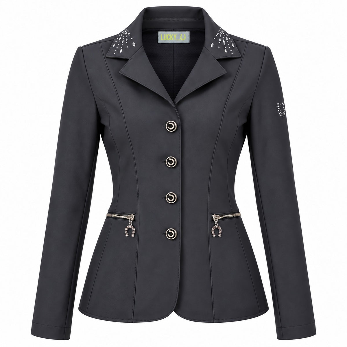 Casaca Classic Chic Competition Jacket Swarovski Infantil Preta