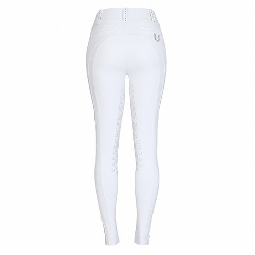 Culote Prova Hipismo Zíper High Waist Swarovski 26 Infantil Branco