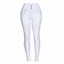 Culote Prova Hipismo Zíper High Waist Swarovski 26 Infantil Branco