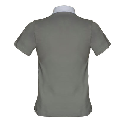 Camisa Polo Hipismo Faixa SS Cinza - Lucky_U Riders