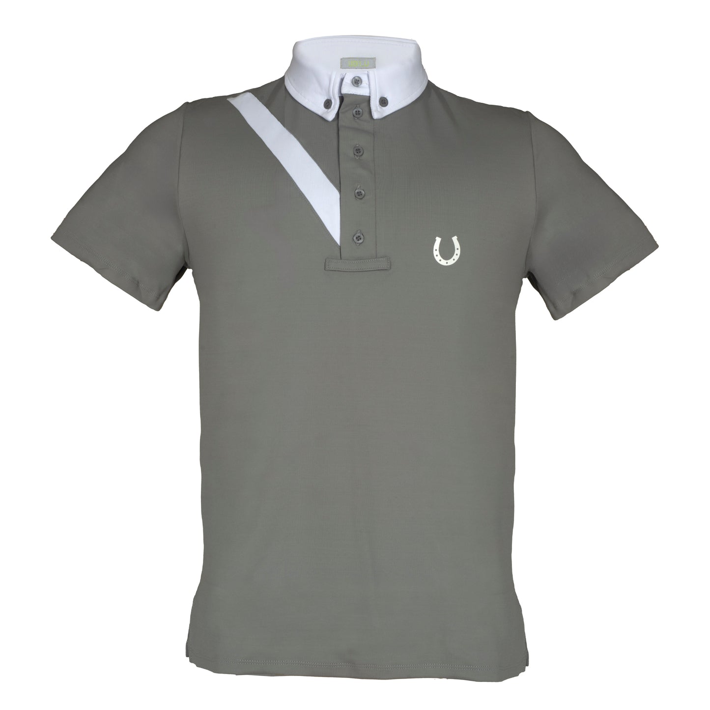 Camisa Polo Hipismo Faixa SS Cinza - Lucky_U Riders