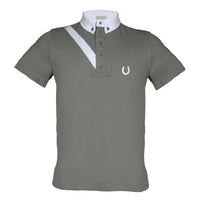 Camisa Polo Hipismo Faixa SS Cinza