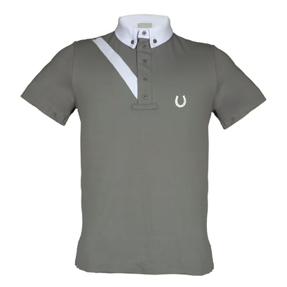 Camisa Polo Hipismo Faixa SS Cinza - Lucky_U Riders