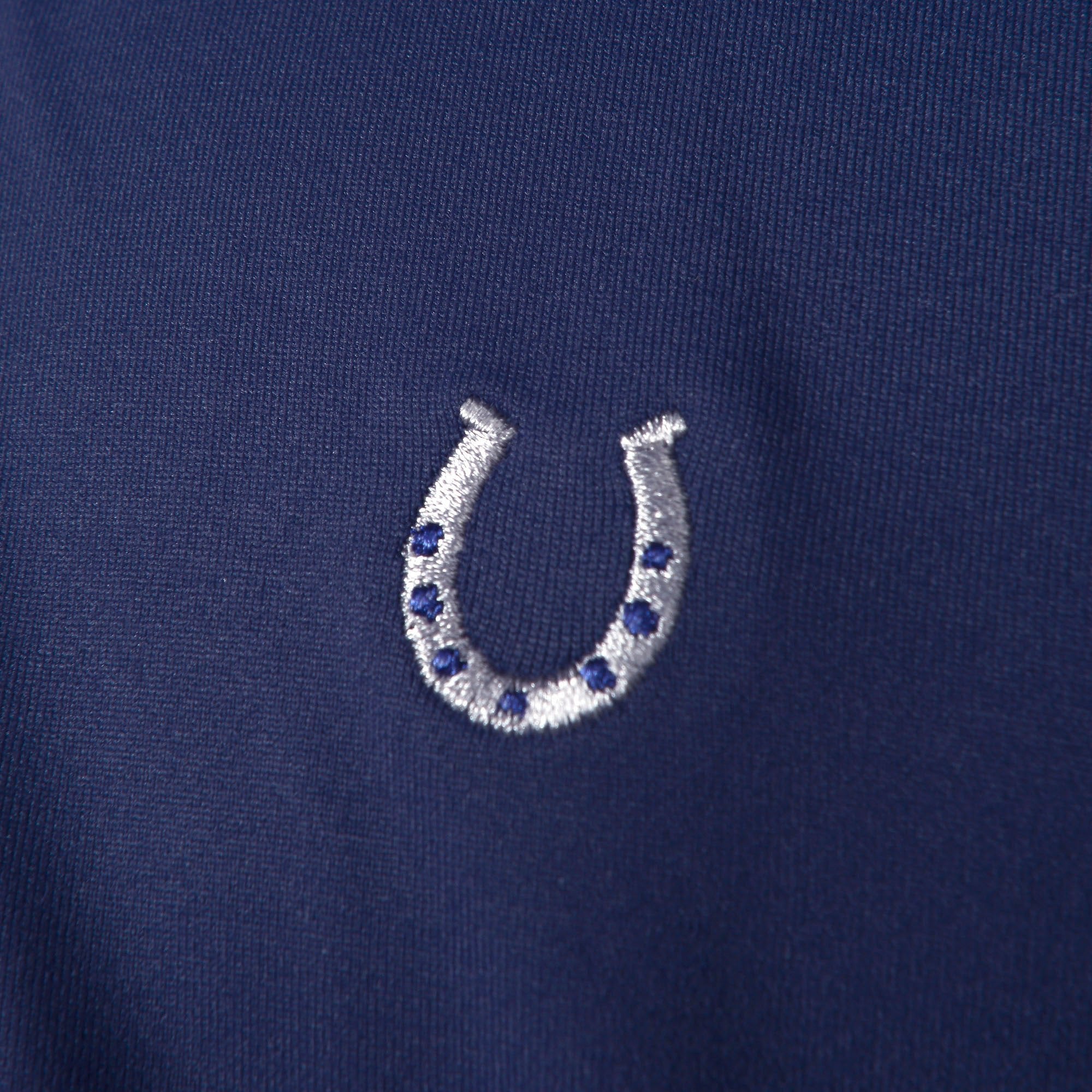 Camisa Polo Hipismo Pala LS Marinho e Branco - Lucky_U Riders