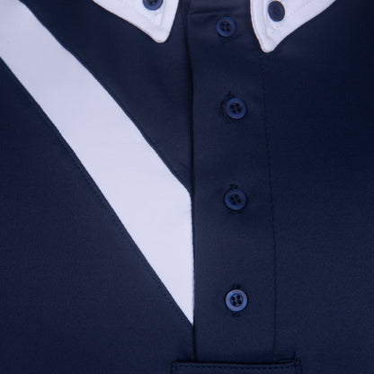 Camisa Polo Hipismo Faixa SS Marinho - Lucky_U Riders