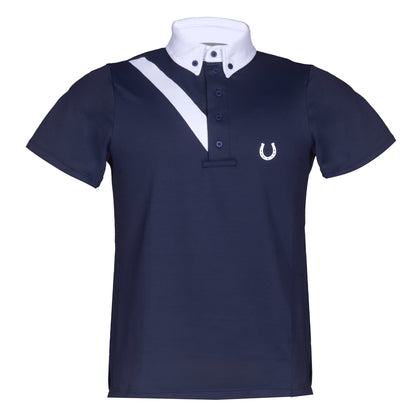 Camisa Polo Hipismo Faixa SS Marinho - Lucky_U Riders