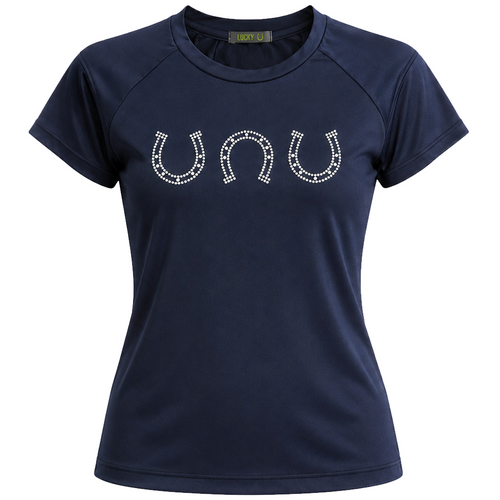 Blusa Treino Hipismo Horseshoe Trio SS Infantil Marinho