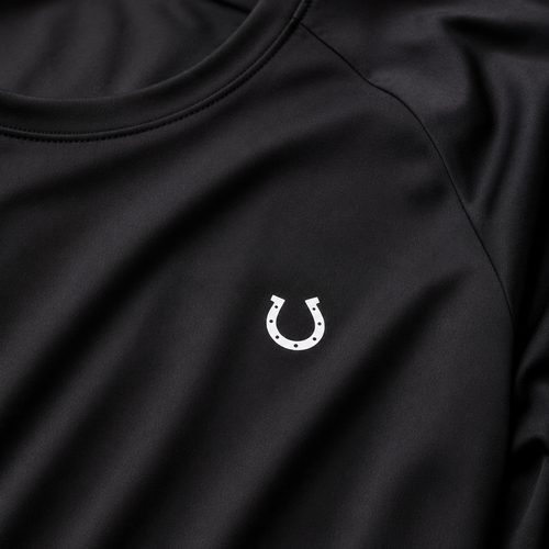 Blusa Treino Hipismo Training Tech Nine Horses LS Infantil Preta