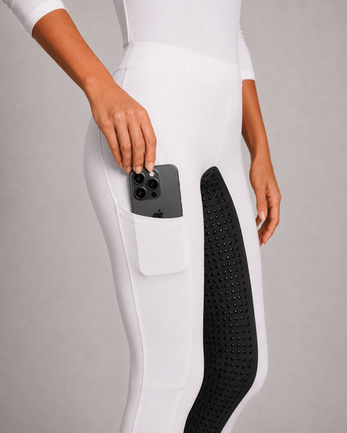 Culote Prova Hipismo All Grip Infantil Branco e Preto