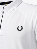 Camisa Polo Hipismo Friso LS Branca e Preta