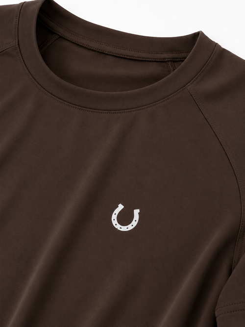 Blusa Treino Hipismo Training Tech Raglan SS Café