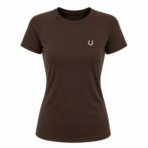 Blusa Treino Hipismo Training Tech Raglan SS Café