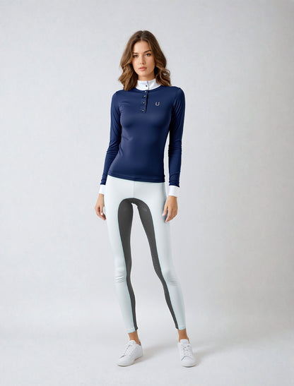 Culote Prova Hipismo All Grip Branco e Chumbo - Lucky_U Riders