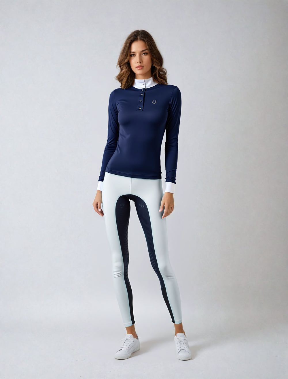 Culote Prova Hipismo All Grip Branco e Marinho